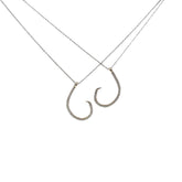 14k White Gold .28ct G VS2 Round Diamond Fish Hook Necklace